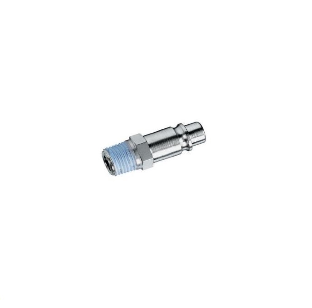 RECTUS STEEL COUPLER 3/8" NPT MALE STRAIGHT-THRU PLUG